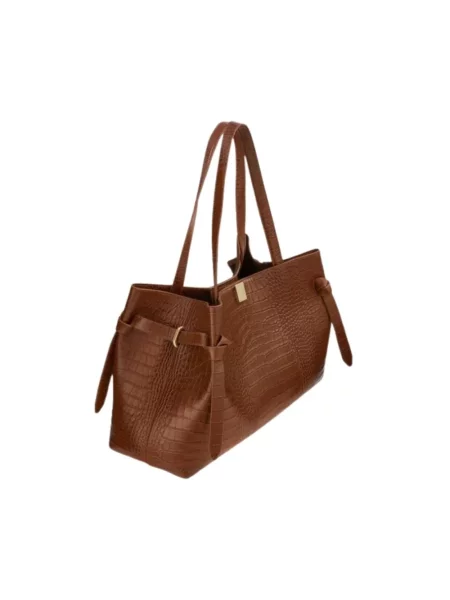 Yuzefi torebka shopper skórzana GYOZA brązowa