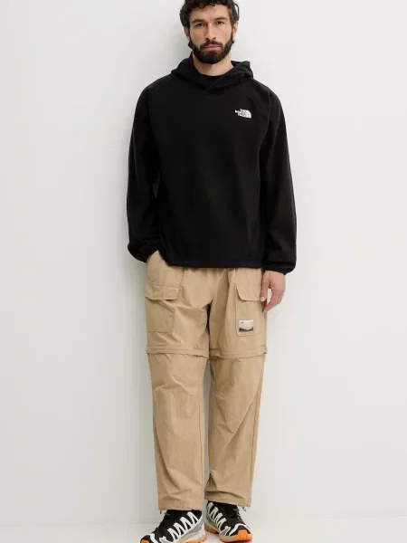 The North Face mikina s kapucňou pánska flísová OXARA čierna