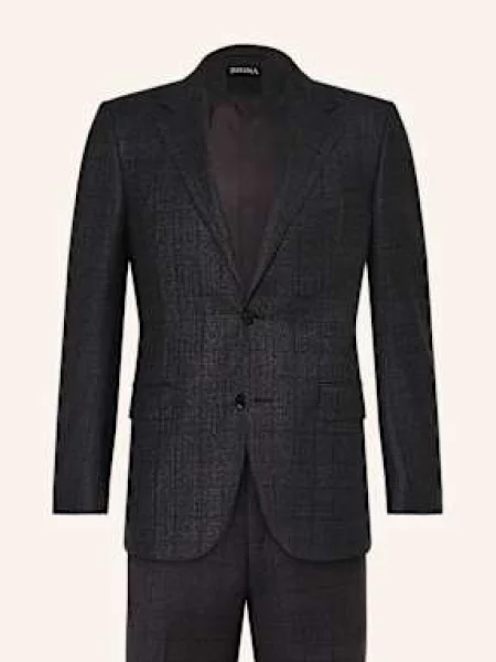Zegna Oblek Extra Slim Fit černá/ tmavě šedá černý