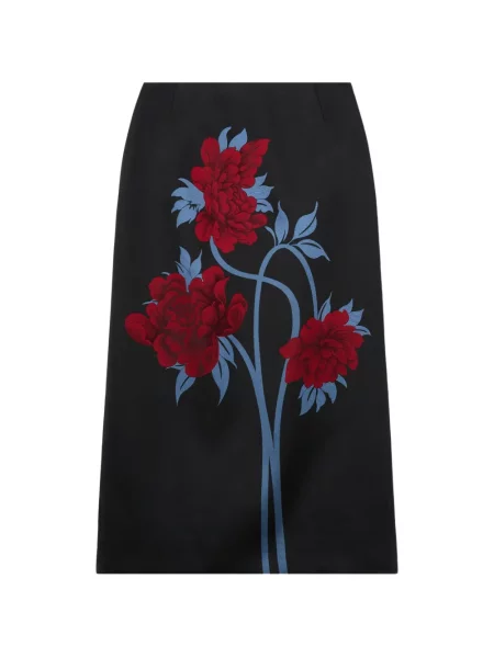 Spódnica La Doublej w kwiatki żakardowa czarna