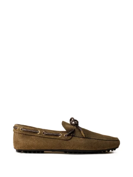 Semišové loafers Car Shoe s mašlí zelené