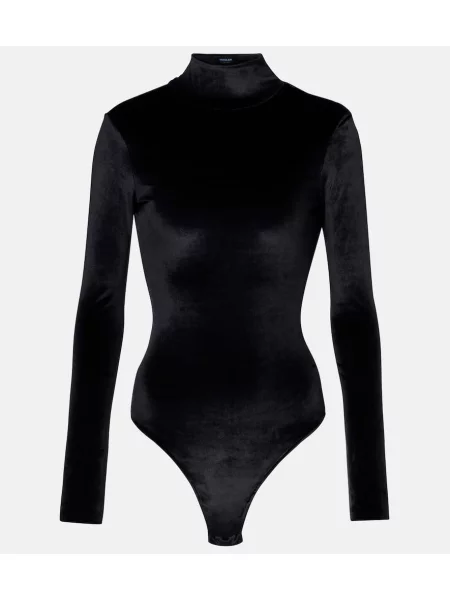 Body Mugler de catifea negru