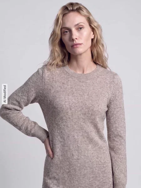 Sukienka z dzianiny z prążkowanymi wykończeniami Vero Moda beżowa