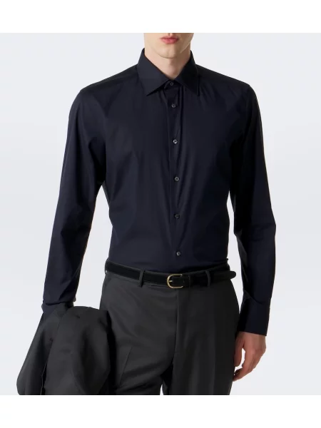Košeľa Zegna popelín modrá