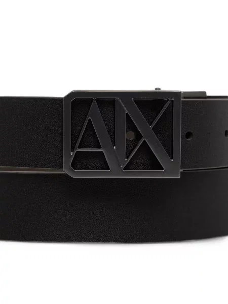 Reverzibilan remen Armani Exchange sa kopčom s autogramom smeđa