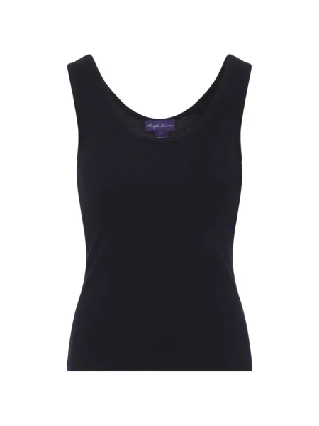 Top Ralph Lauren Collection cu decolteu în V albastru
