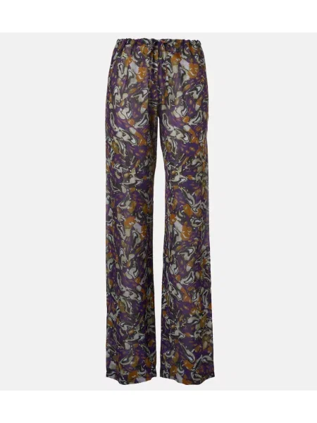 Pantaloni Dries Van Noten cu imagine violet