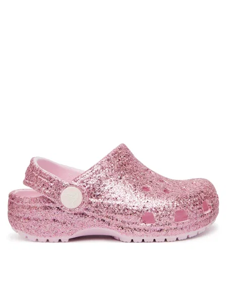 Natikače Crocs Classic Chunky Glitter Clog T ružičasta
