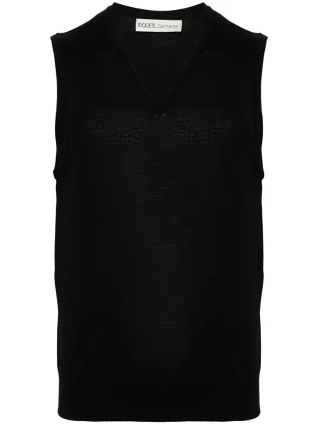 Kamizelka Modes Garments bez rękawów z wełny merino czarna