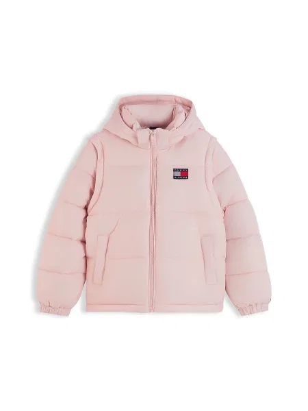 TOMMY HILFIGER Geacă de iarnă Heritage albastru marin / roz pal / roșu alb