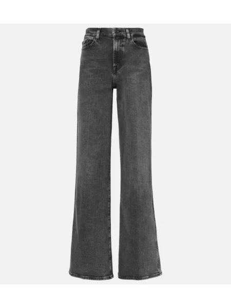 Blugi 7 For All Mankind cu talie înaltă negru