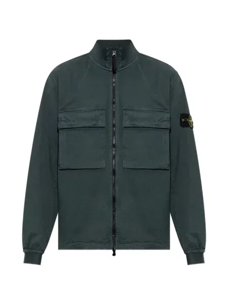 Cămașă Stone Island din țesătură twill cu strasuri verde