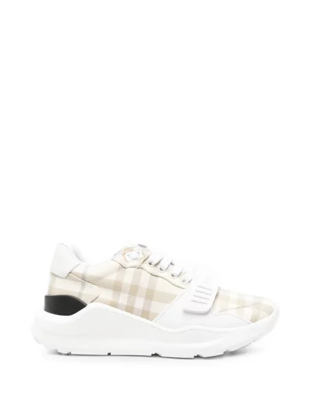 Sneakerși Burberry în carouri cu bretele