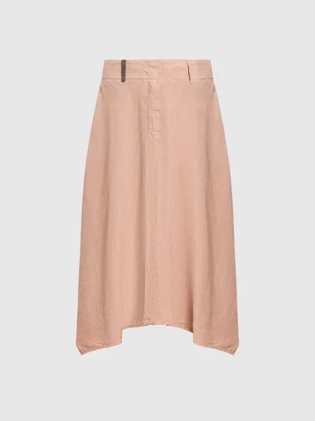 Спідниця міді з льону Peserico коричнева