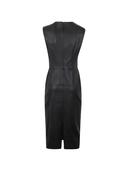 Rochie midi Stouls din piele fără mâneci negru