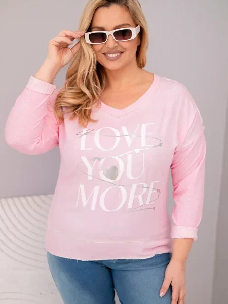 Tricou Kesi Włoski cu inscripții roz