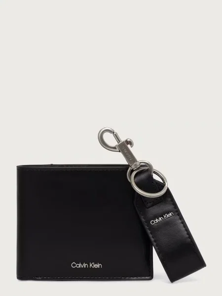 Calvin Klein set de portofel și breloc pentru bărbați din piele negru