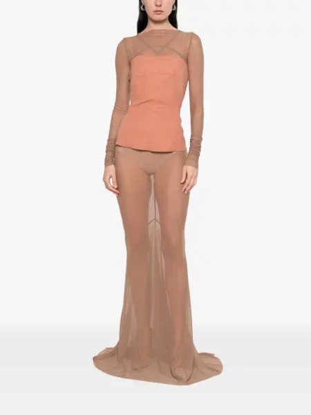 Top Rick Owens din piele portocaliu