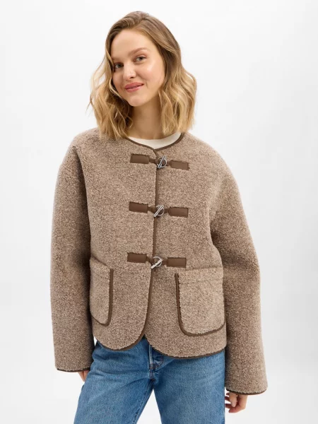 MbyM kurtka ze sztucznego futra Keisa Kobiety beżowy|brązowy marmurkowy XS/S beżowa