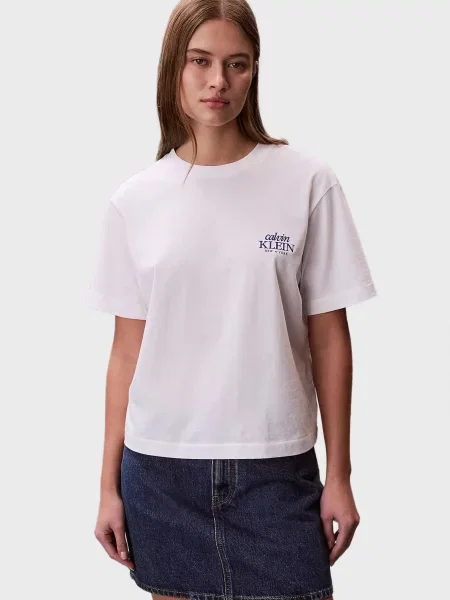 Графічний футболка Calvin Klein Jeans біла