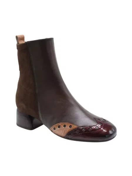 Lniane buty do kostki Hispanitas brązowe