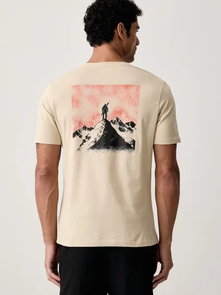 Dynafit tricou sport pentru bărbați din BACK GRAPHIC bej