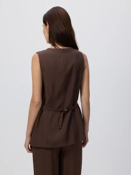 Длинный жилет Reserved коричневый