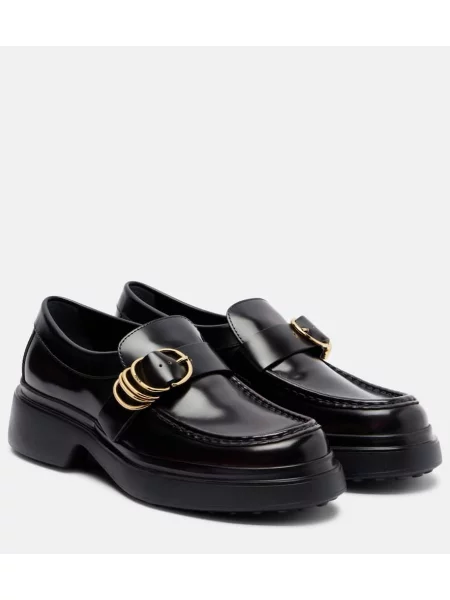 Usnjeni prstan Tod's črna