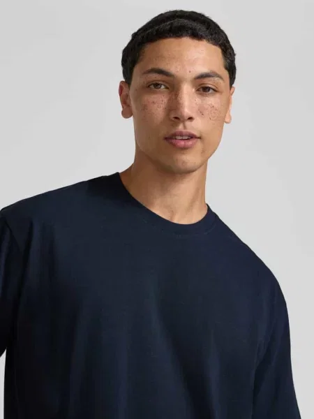 Damski t-shirt o kroju regular fit z okrągłym dekoltem Jack & Jones granatowa