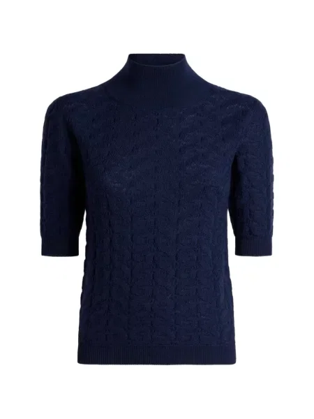 Pulover Etro de lână cu model paisley albastru