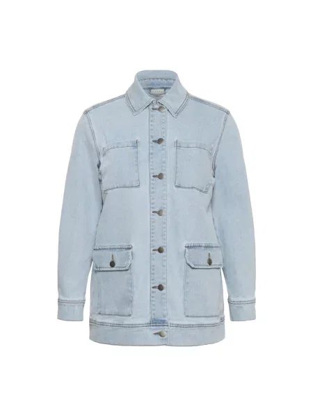 Kurtka jeansowa Kaffe Curve niebieska