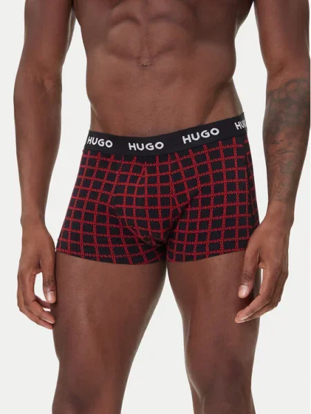 HUGO Set 3 perechi de boxeri Colorat gri