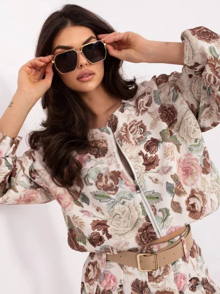 Kurtka bomber Italy Moda brązowy