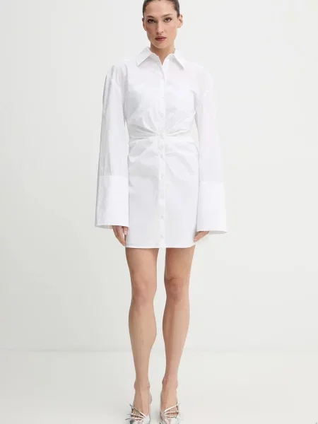 Rotate rochie din mini mulată alb