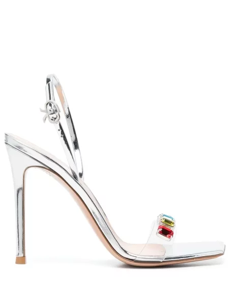 Sandale Gianvito Rossi de cristal argintiu