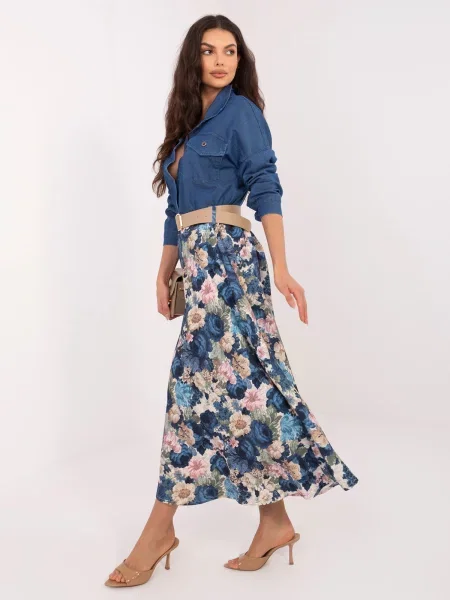 Fustă midi Rue Paris albastru