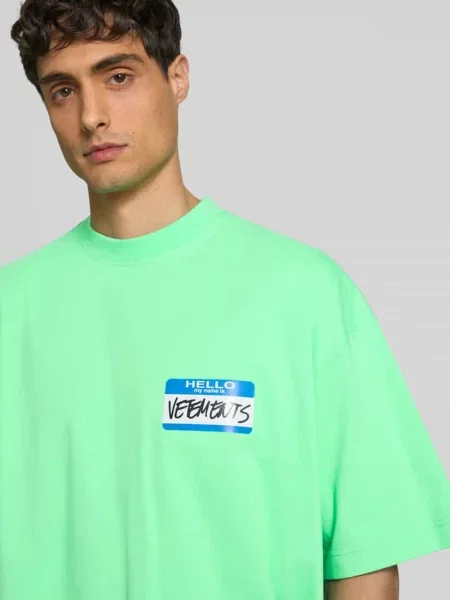 T-shirt o luźnym kroju z czystej bawełny Vetements zielona
