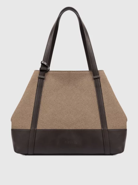 Комбінована сумка-тоут Peserico коричнева