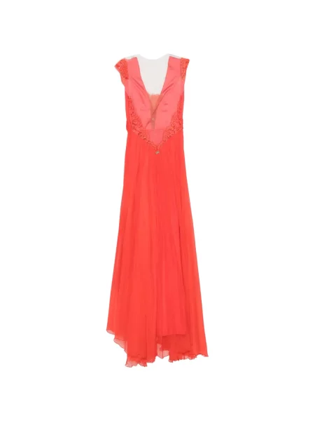 Rochie maxi Rhea Costa din dantelă portocaliu