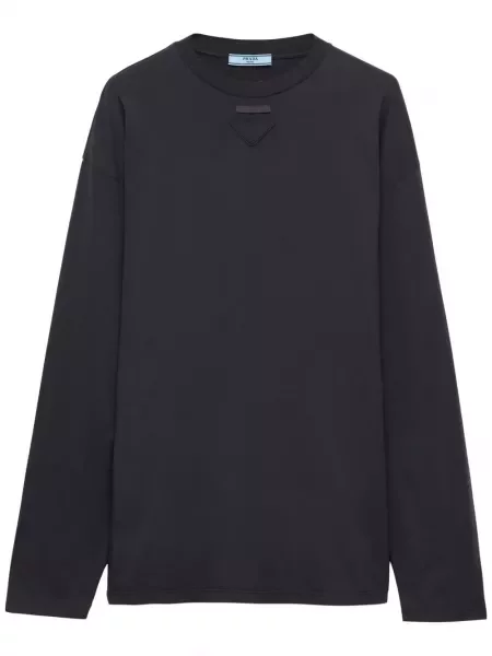 Tricou Prada din jerseu gri