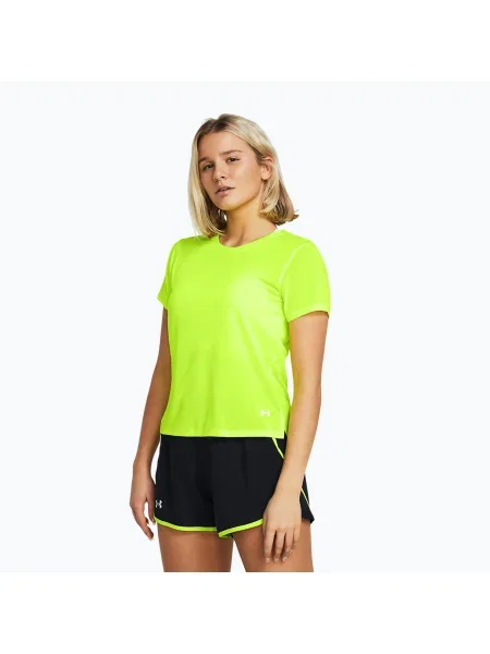 Tricou de alergare pentru femei Under Armour Launch high vis yellow/reflective galben