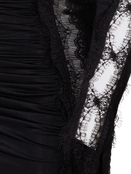 Μακρύς κοστούμι μάξι φόρεμα Blumarine με δαντέλα μαύρο