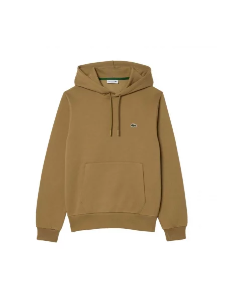 Bluza z kapturem Lacoste polarowa beżowa