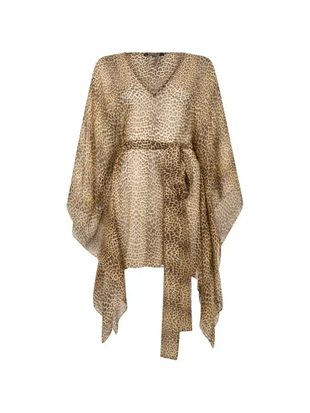 Rochie Roberto Cavalli cu imagine cu model leopard cu legături