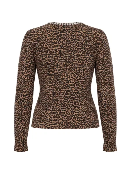 Cardigan Kaos cu imagine cu model leopard maro