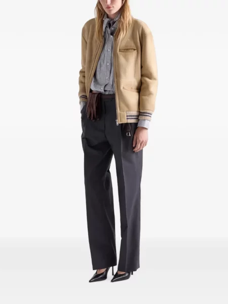 Pantaloni Prada de mohair gri