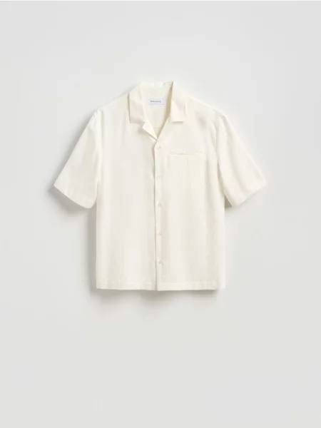Reserved Cămașă comfort fit din Lyocell alb