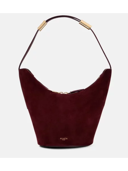 Bucket torba Alaia iz semiša bordo