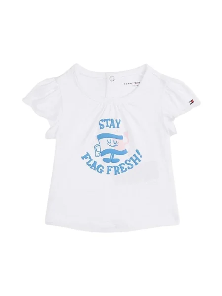 Tricou copii Tommy Hilfiger alb