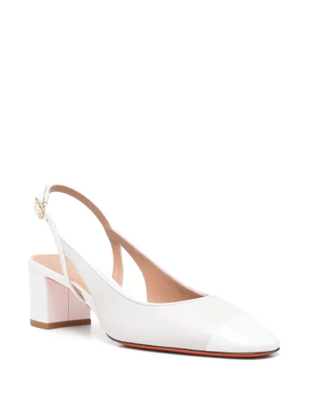 Iš natūralios odos bateliai Santoni slingback balta